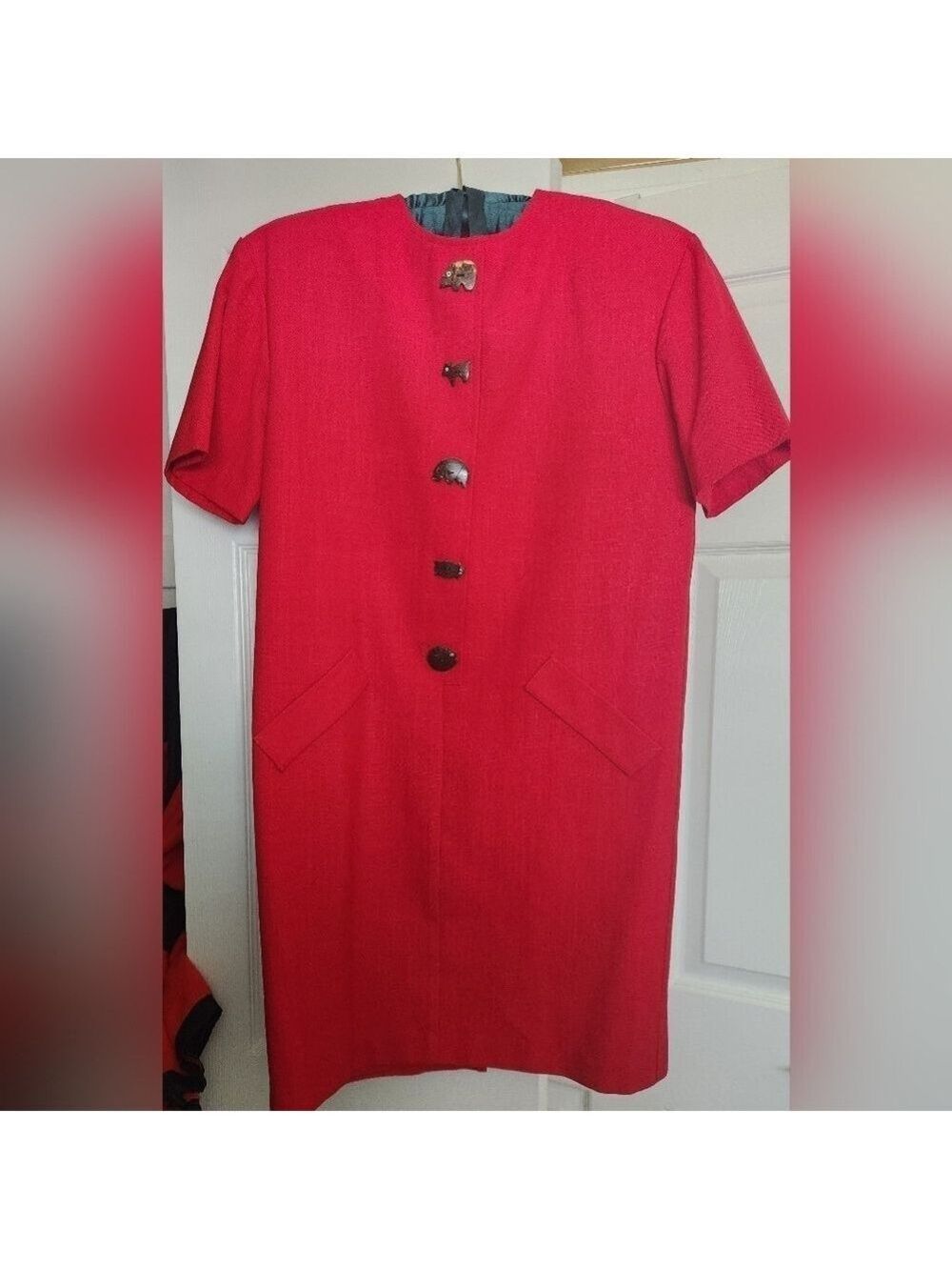 Vintage Jessica Howard Red Dress Natural  Rayon